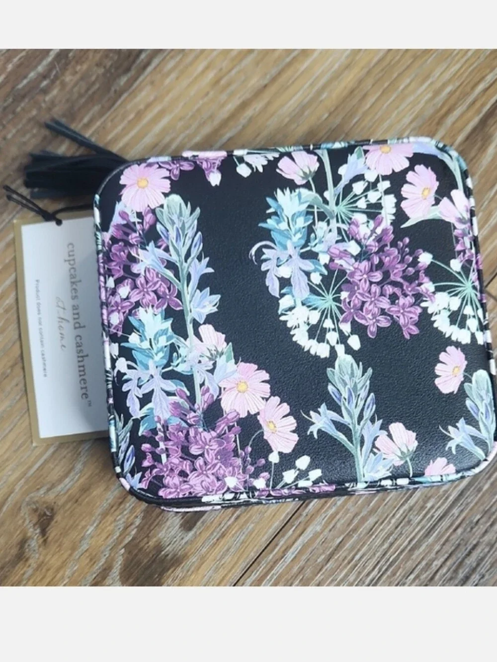 NWT Cupcakes and Cashmere Floral Jewelry Box Pink Purple Green Blue White Black